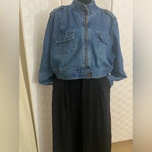 Miss Lili Cropped Denim Jacket with Button Detail